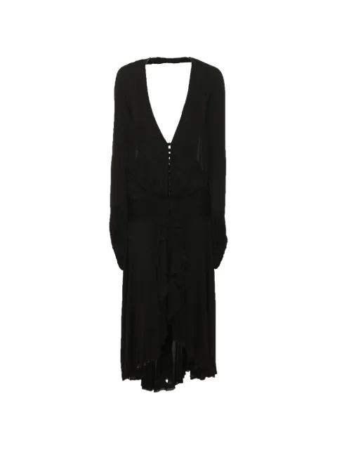 Roberto Cavalli Vintage draped jersey midi dress Black 1364152