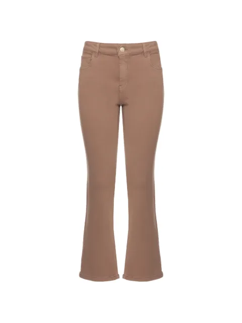 EMME logo-patch five-pocket cropped flared trousers Brown EMMSFINGE2615131261200003