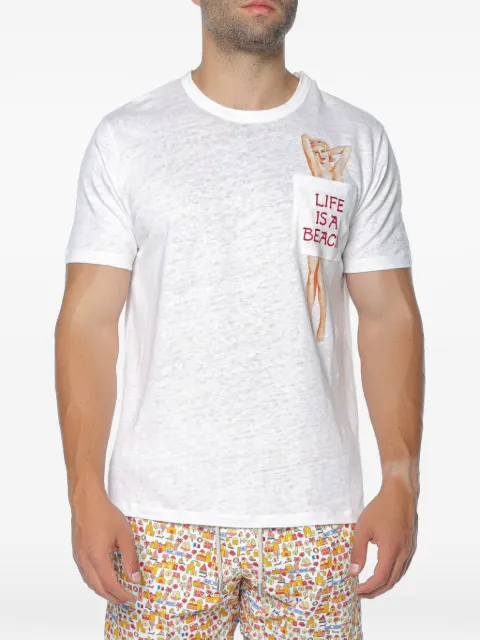 MC2 Saint Barth Ecstasea graphic-print pocket T-shirt White ECS0001
