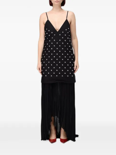 MSGM stud-embellished pleated maxi dress Black 4042MDA26PX267112BLACK