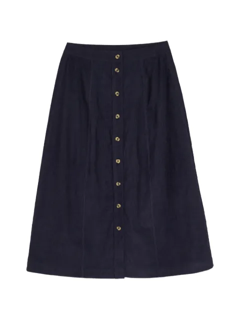 Chinti & Parker midi button-front A-line skirt Blue SAW2601NAVY