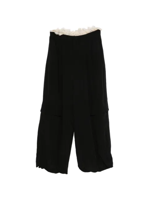 Sea lace-trimmed trousers Black PF26038