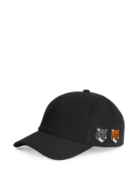 Maison Kitsuné logo-patch cap Black MRUAH11WW0096