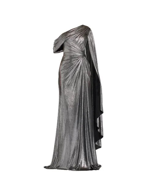 Tadashi Shoji Zeka one-shoulder metallic maxi dress Silver BSJ22813LSTEEL