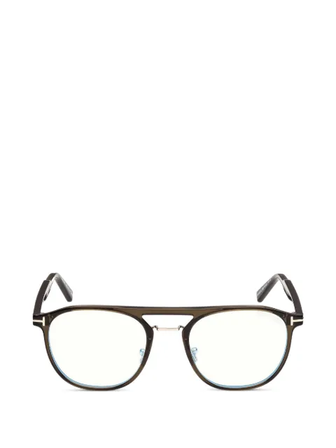 TOM FORD Eyewear T-motif pilot-frame glasses Green FT5982B