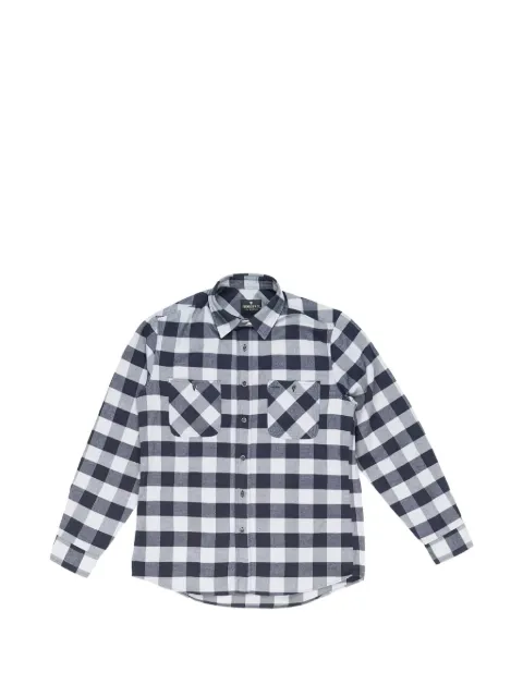 Htc Los Angeles check-pattern logo-print shirt Grey 20WFHCM001