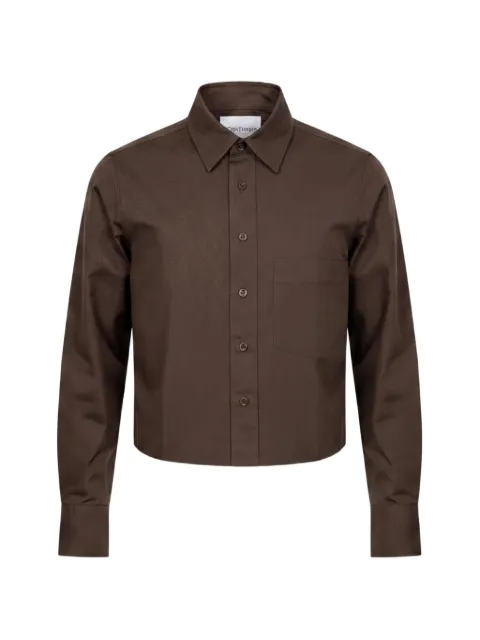 Closed cropped long-sleeve shirt Brown C9437525C22