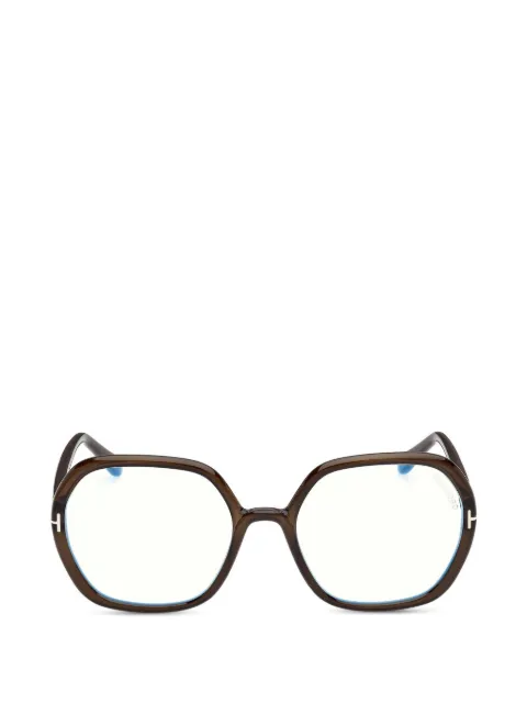 TOM FORD Eyewear geometric-frame glasses Brown FT5814B