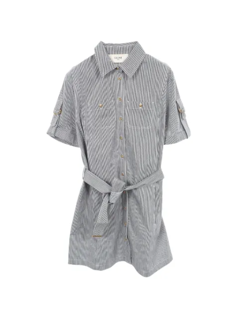 Celine Pre-Owned striped mini dress Blue 1083972