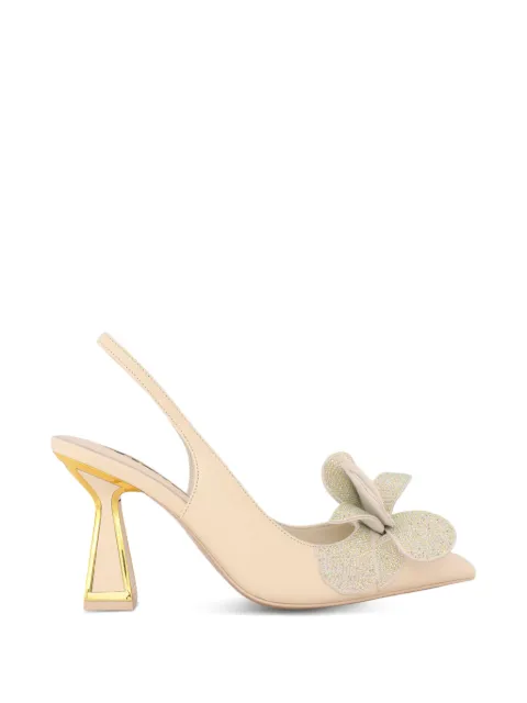Kat Maconie Henni crystal-embellished floral slingback pumps Neutrals KMFHEN085002