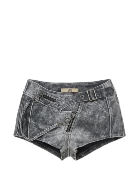 KNWLS distressed-effect chain-detail shorts Grey SS24NIMS0MOBL