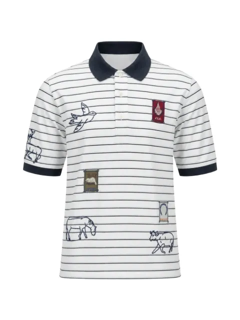 Sea Winslow embroidered striped polo shirt White PF26149