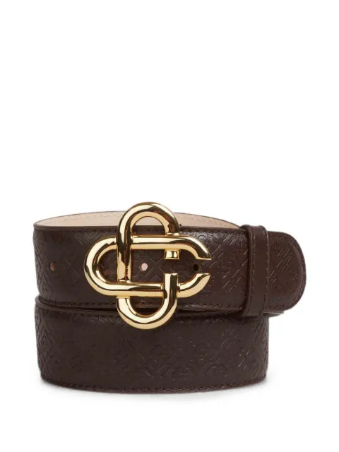 Casablanca monogram-embossed calf leather belt Brown APF26ACC2705