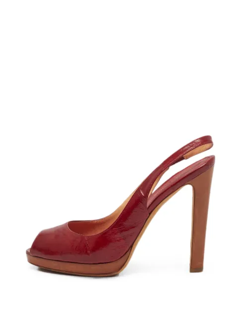 Sergio Rossi Vintage peep-toe slingback pumps Red 1376910