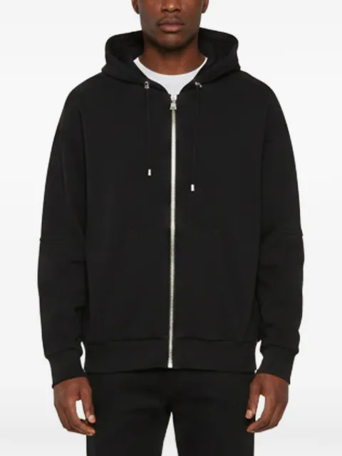 Balmain Pre-Owned logo-embossed zip-up hoodie Black 1371349