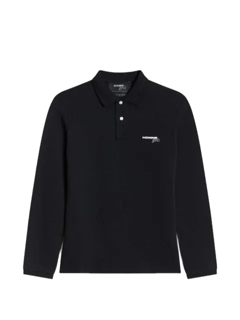 HommeGirls logo-print piqué polo shirt Black HGKN005
