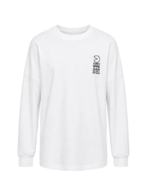 W/STUDIO Pac-Man print long-sleeve T-shirt White LONGSLEEVEPRINT