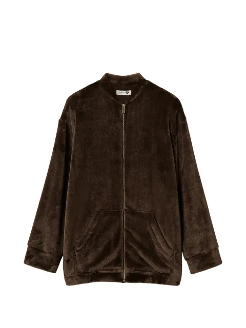 TWINSET short faux-fur dressing gown with zip Brown 262LI2UBB
