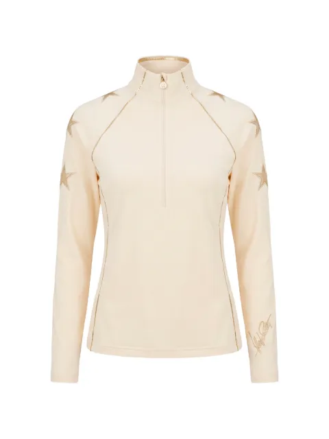 HIGH SOCIETY Stella star-patch half-zip base layer Neutrals HS25S61