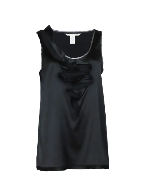 Diane Von Furstenberg Vintage ruffle-detail sleeveless blouse Black NAPPUGBCL088159W