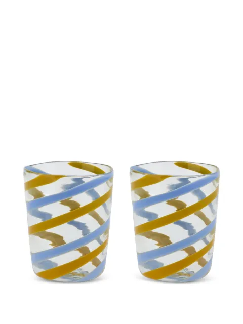 Lisa Corti x Canna Spiral decorative glasses (set of two) Blue 26SGLASSGL