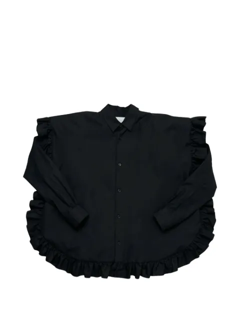 Noir Kei Ninomiya ruffled cotton shirt Black 3QB01705113A