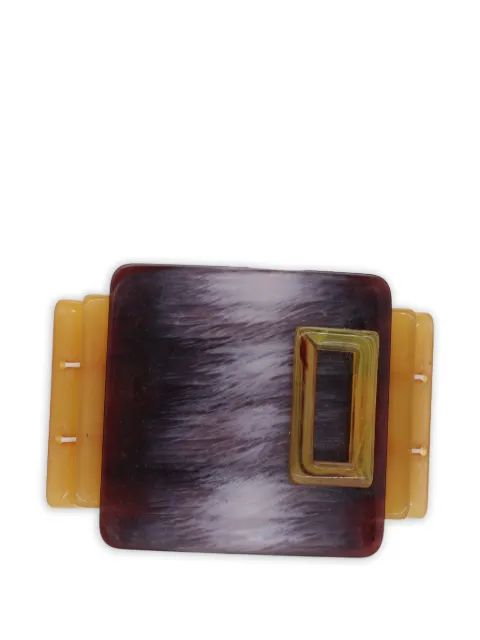Vintage geometric-panel slip-on bracelets Brown W27526113