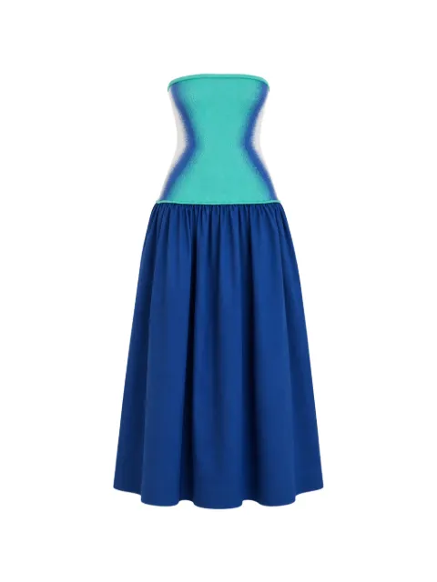 PH5 Almond strapless maxi dress Blue SS26DR049TUR