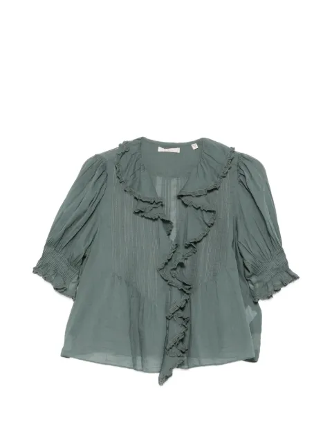 DÔEN Henri ruffled blouse Green 2011335L