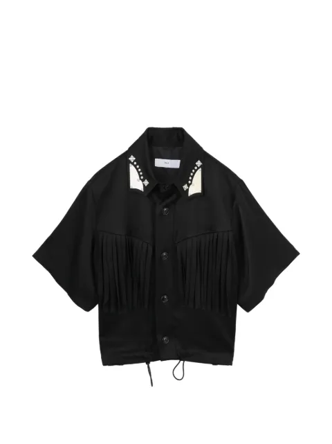 Toga fringe-detail embellished shirt Black TOGSRFJ21626RBKX036