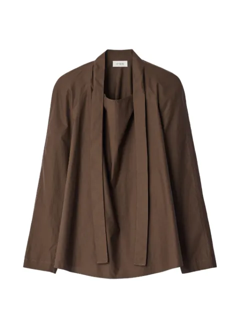 LEMAIRE Ascot blouse in washed cotton silk Brown SH1218LF1500