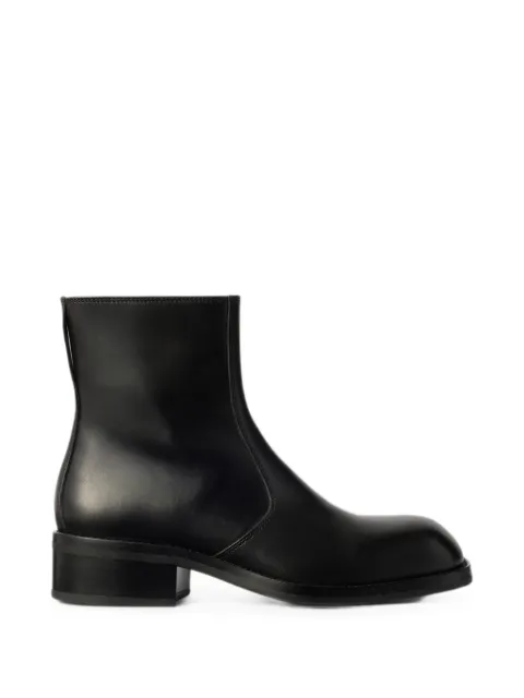 LEMAIRE zipped ankle boots in shiny leather Black FO0243LL0106