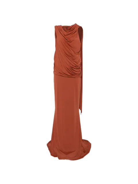 De La Vali Lurna draped jersey maxi dress Brown DS2797