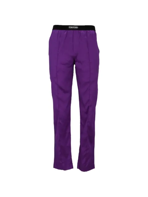 TOM FORD logo-waistband pajama bottoms Purple T4H12101522