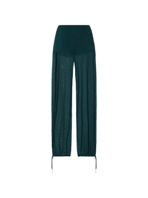 LIU JO tulle trousers with jewel embroidery Green CF6069J4966A4402