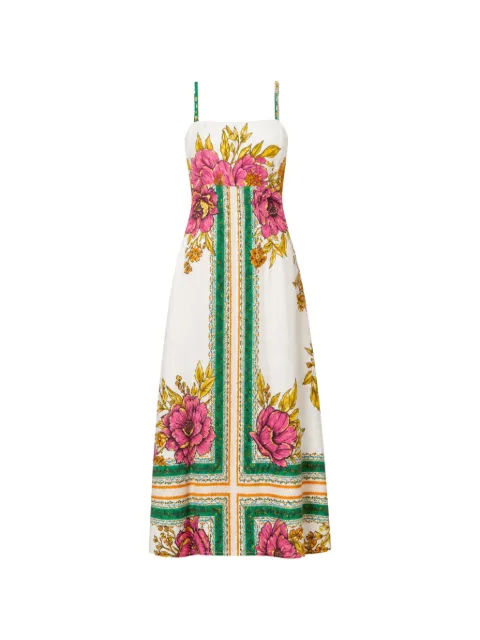 NEMA floral-print spaghetti-strap maxi dress White 15107N286