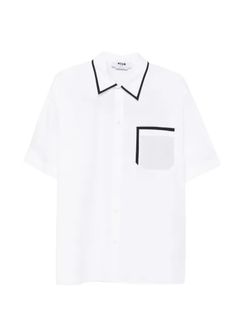 MSGM piped-trim chest-pocket shirt White 4140ME07267512