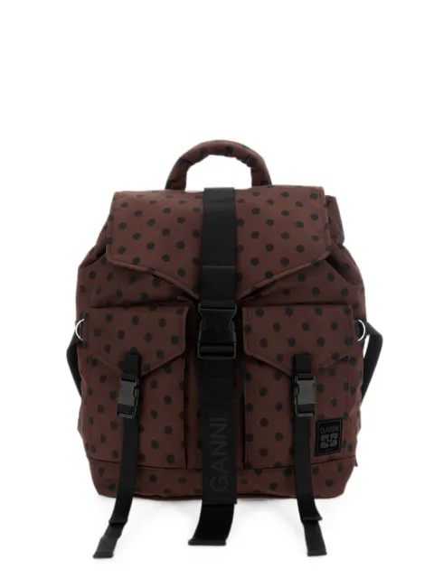 GANNI polka-dot backpack Brown C2010001