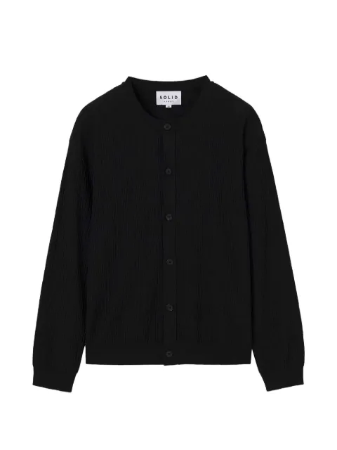 SOLID HOMME ribbed-knit cardigan Black S261KN40