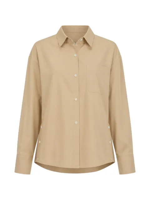 Arlo Mott Watts side-button shirt Neutrals 1021KHAKI