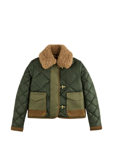 Fay quilted shearling-collar jacket Green NAW22533400YNV