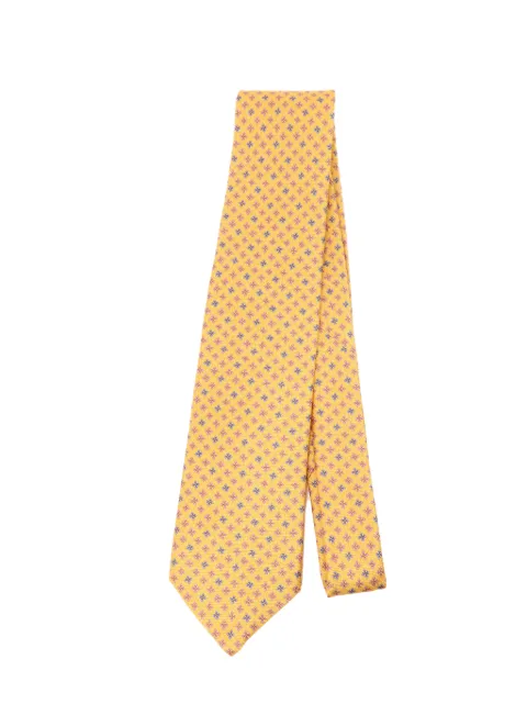 Bvlgari Pre-Owned geometric-print silk tie Yellow NECKTIE