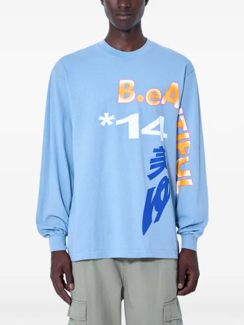 b.Eautiful graphic-print long-sleeve T-shirt Blue C014LS003