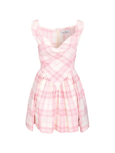 Vivienne Westwood Sunday check-pattern mini dress Pink 1101039HW01JU
