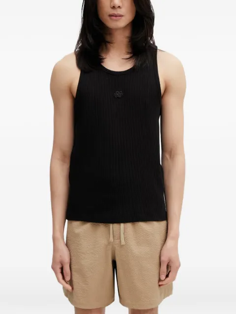 Filling Pieces logo-embroidered ribbed vest Black 412622500331