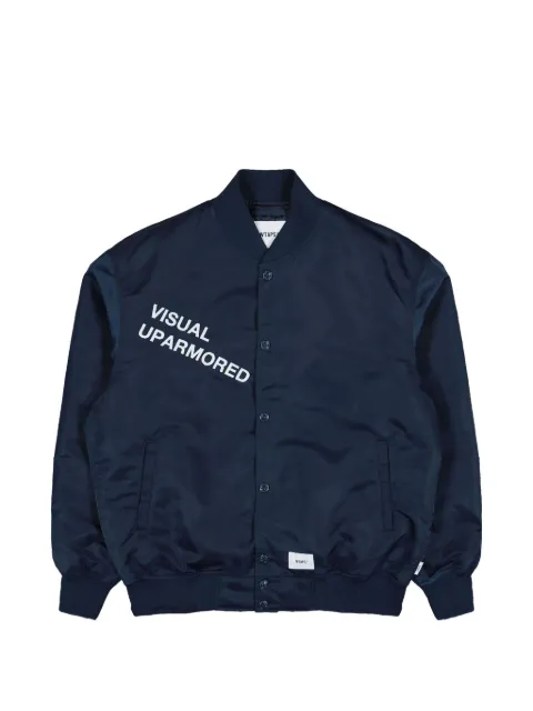 WTAPS logo-printed bomber jacket Blue 261TQDTJKM01