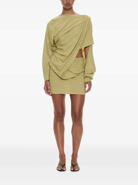 Christopher Esber Aiba draped striped mini dress Yellow 25023529