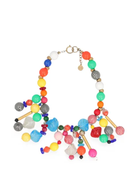 Vintage beaded charm necklace Gold W27526110