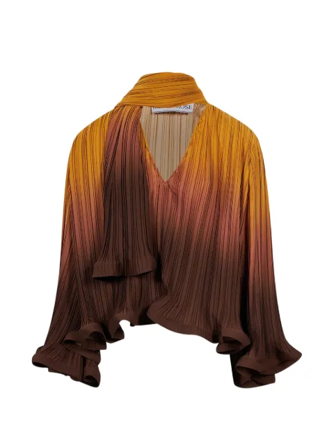Rowen Rose plissé-effect ombré shirt Brown RR500MSTRDBRWN