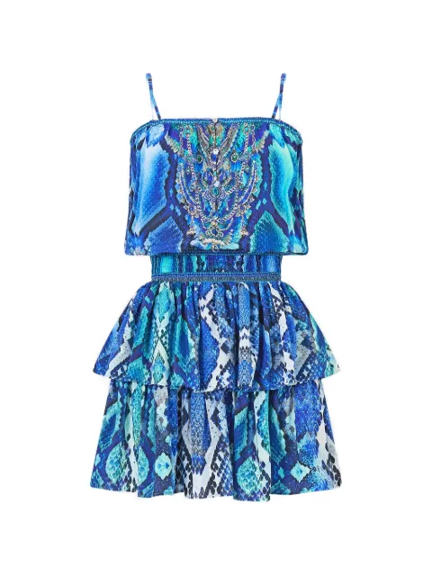 Camilla The Sapphire Serpent shirred waist mini dress Blue 00041348SAPPSERP
